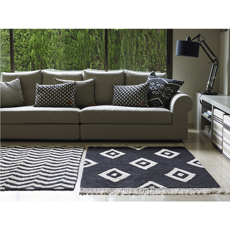 Lorena Canals Zig-Zag Washable Rug | Black