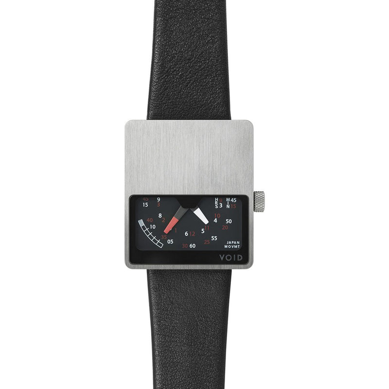 VOID V02 Matte Silver Analogue Watch | Black Leather V02MKII-SI/BL