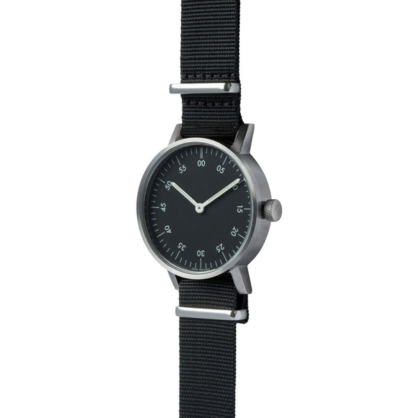 VOID V03B Brushed Round Basic Black Watch | Black Nylon V03B-BR/BL/BL