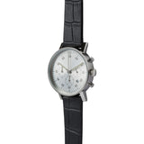 VOID V03C Polished Round Chronograph Silver Watch | Croco Noir Leather V03C-PO/CN/SV