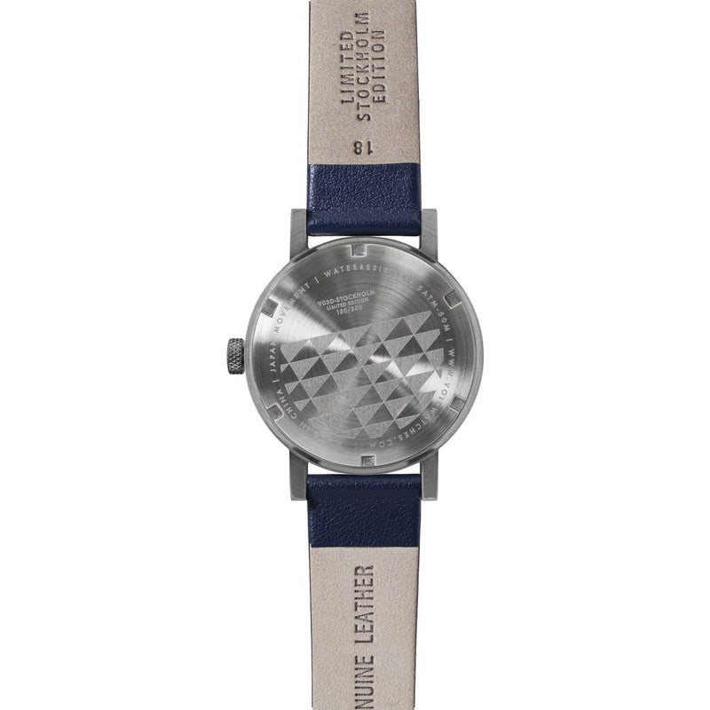 VOID V03D Stockholm Brushed Round White Watch| Royal Blue Leather