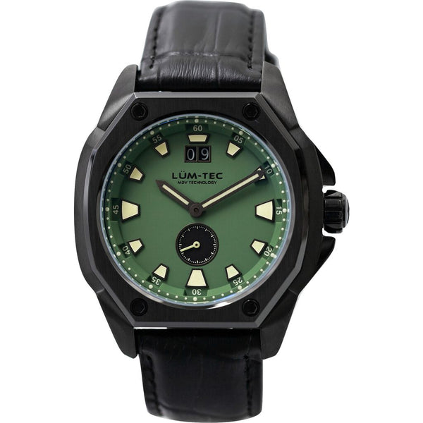 Lum-Tec V9 Big Date Watch | Black Croc Leather Strap