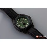 Lum-Tec V9 Big Date Watch - Black Croc Leather Strap