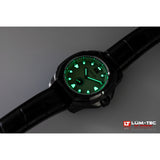Lum-Tec V9 Big Date Watch - Black Croc Leather Strap