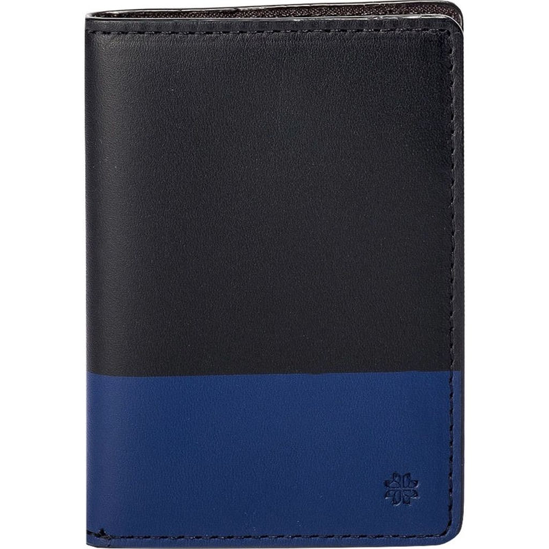 Hook & Albert Leather Vertical Bi-fold Wallet | Black & Blue