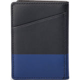 Hook & Albert Leather Vertical Bi-fold Wallet | Black & Blue