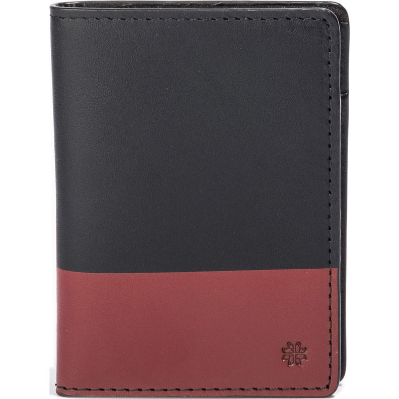 Hook & Albert Color Dipped Vertical Bi-Fold Wallet | Black & Red VBFCDBLK-RED-OS