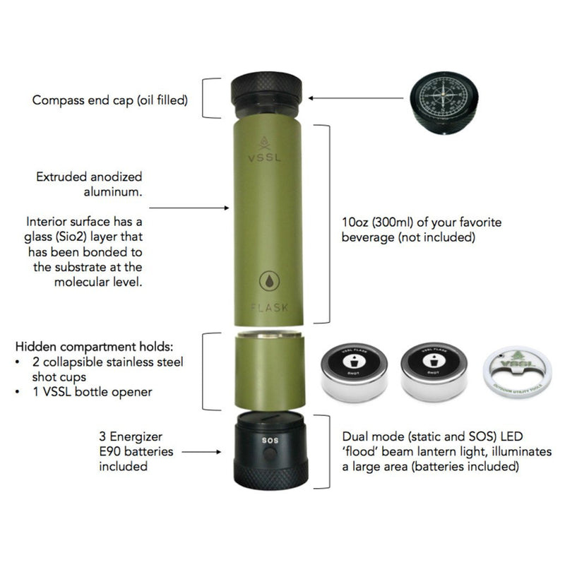 VSSL Flashlight Flask | Green