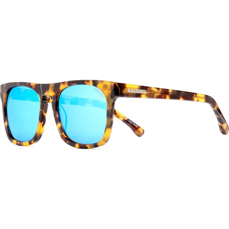 Vestal Satellites Sunglasses | Black And Gold Chunky Tort/Blue Mirror VVSA012