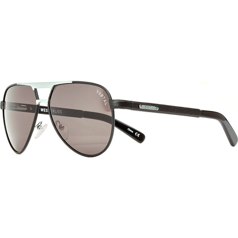 Vestal Westerlies Sunglasses | Black Leather/Silver/Grey VVWS011