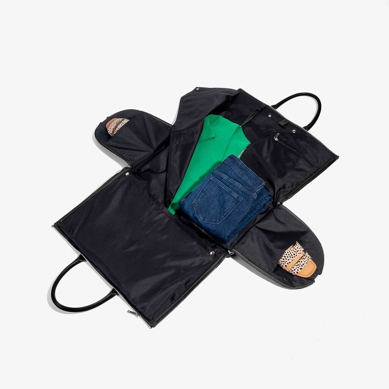 Hook & Albert Women's Garment Weekender Bag | Leather Taupe w/ Gold Zipper LDGWB-TUP-GLD
