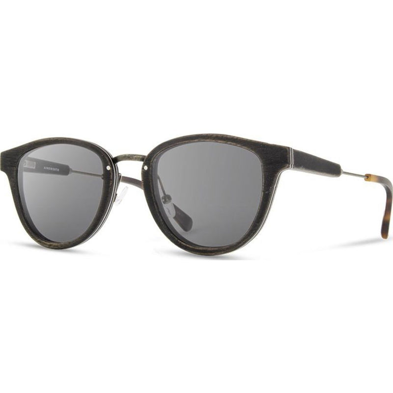 Shwood Ainsworth Sunglasses | Distressed Dark Walnut/Antique Brass -Grey Polarized WOADDWGP