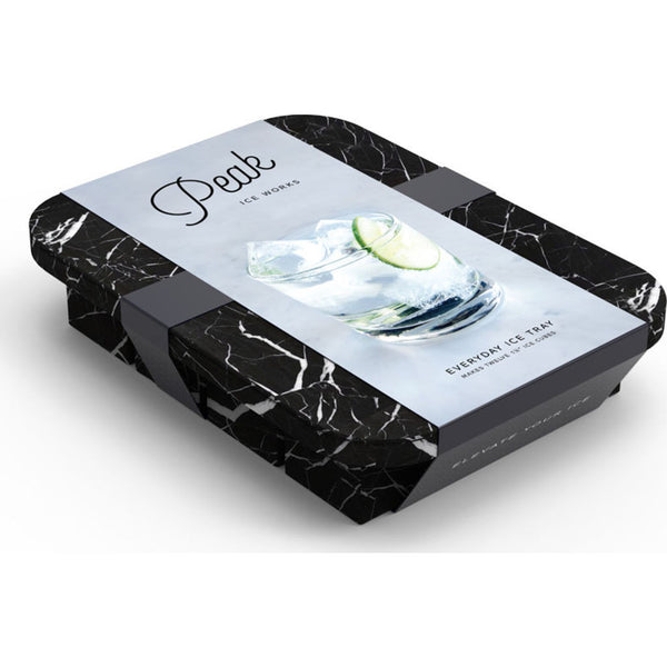 W&P Design Peak Everyday Ice Tray | Black Marble wp-ice-ed-mb