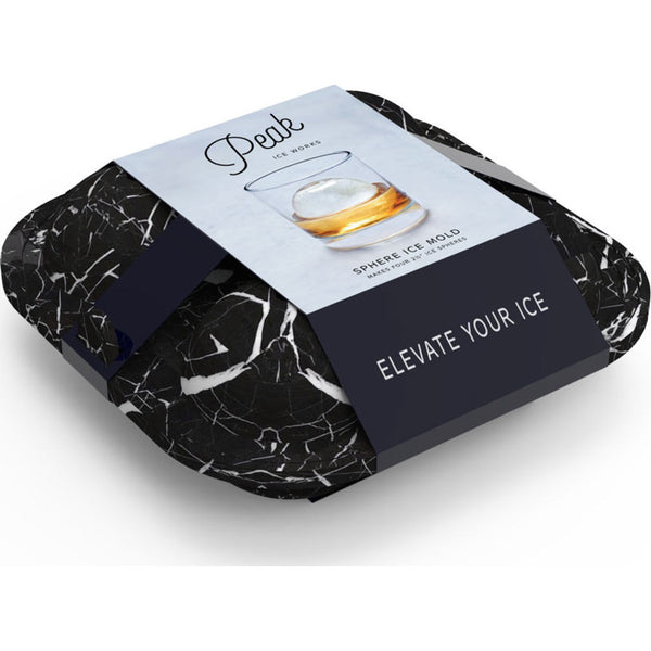 W&P Design Peak Sphere Ice Mould | Black Marble wp-ice-sp-mb