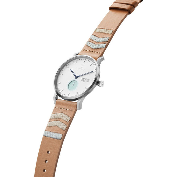 Triwa Wave Falken Watch | Tan Embroidered Classic Strap FAST114-CL070612