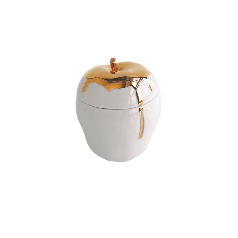 Michiko Shimada Apple Trinket Box | Gold/White
