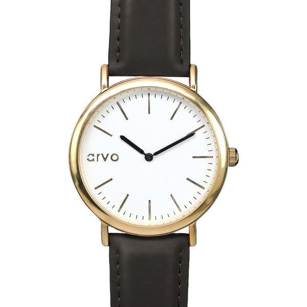 Arvo White Time Sawyer Watch | Gold/Black WTSBK