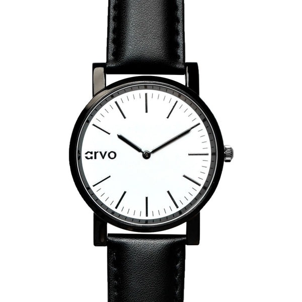 Arvo White Timeus Edison Watch | Black/Black WTEBK
