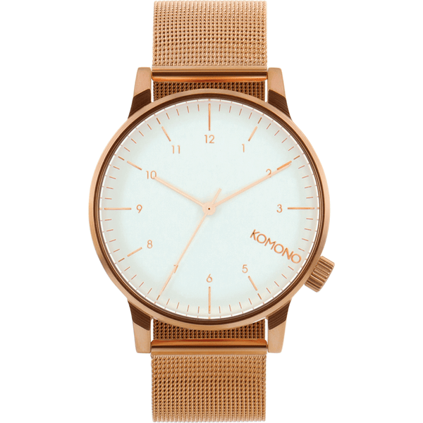 KOMONO： Winston e - Rose Gold/White Komono Winston Royale Watch Rose Gold/White KOM-W2356 – Sportique