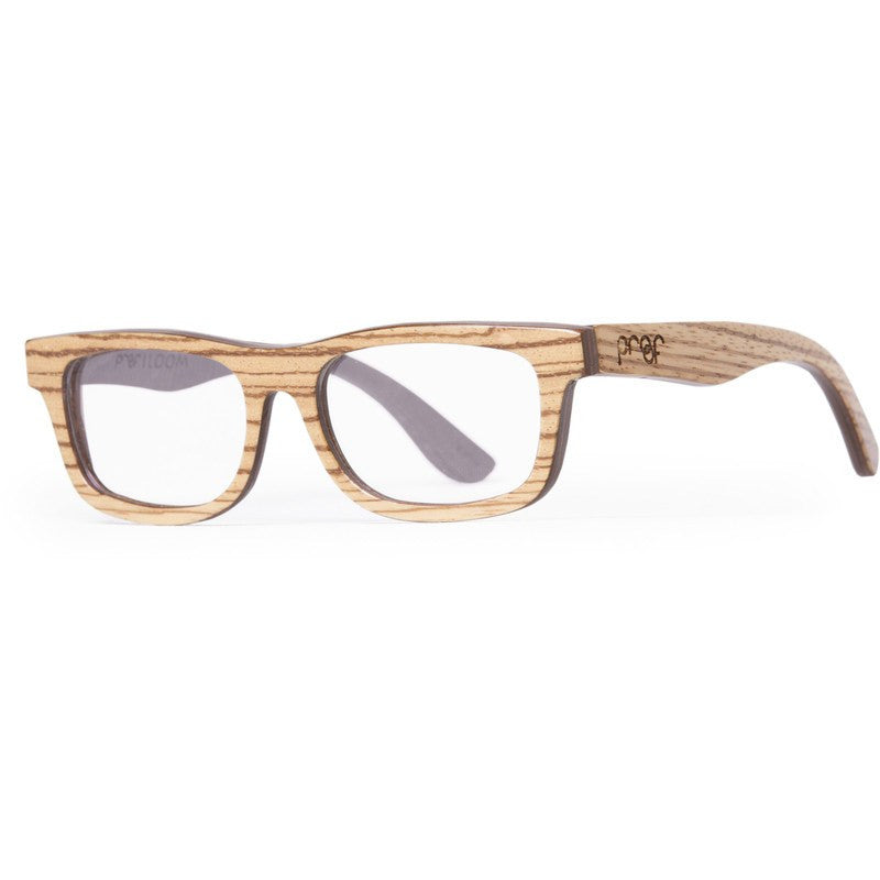 Proof Loom Wood Rx Prescription Glasses | Zebra Clear Lens