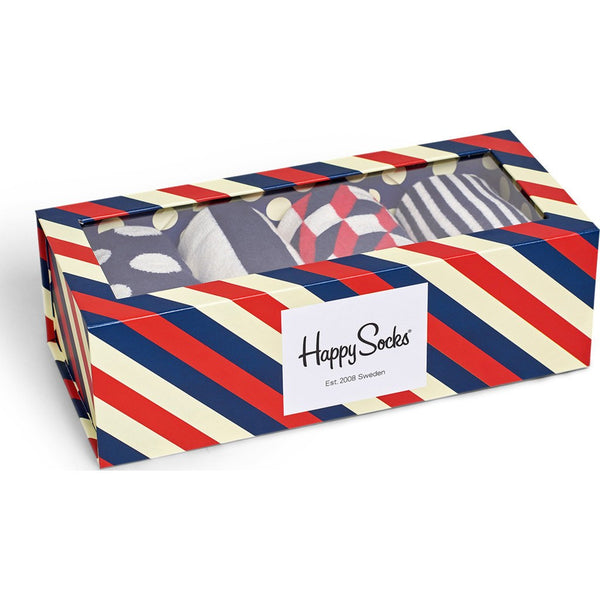 Happy Socks Eternity Socks 4 Pack Box Set | Navy / Red / White  