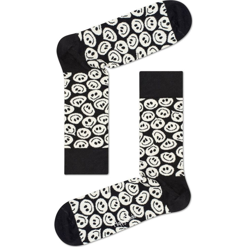 Happy Socks Smiley Face Sock Gift Box | Black & White