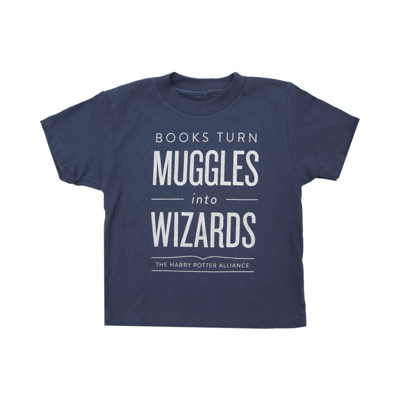 Out of Print Books Turn Muggles into Wizards Kid's T-Shirt | Blue 2 YR Y-2045