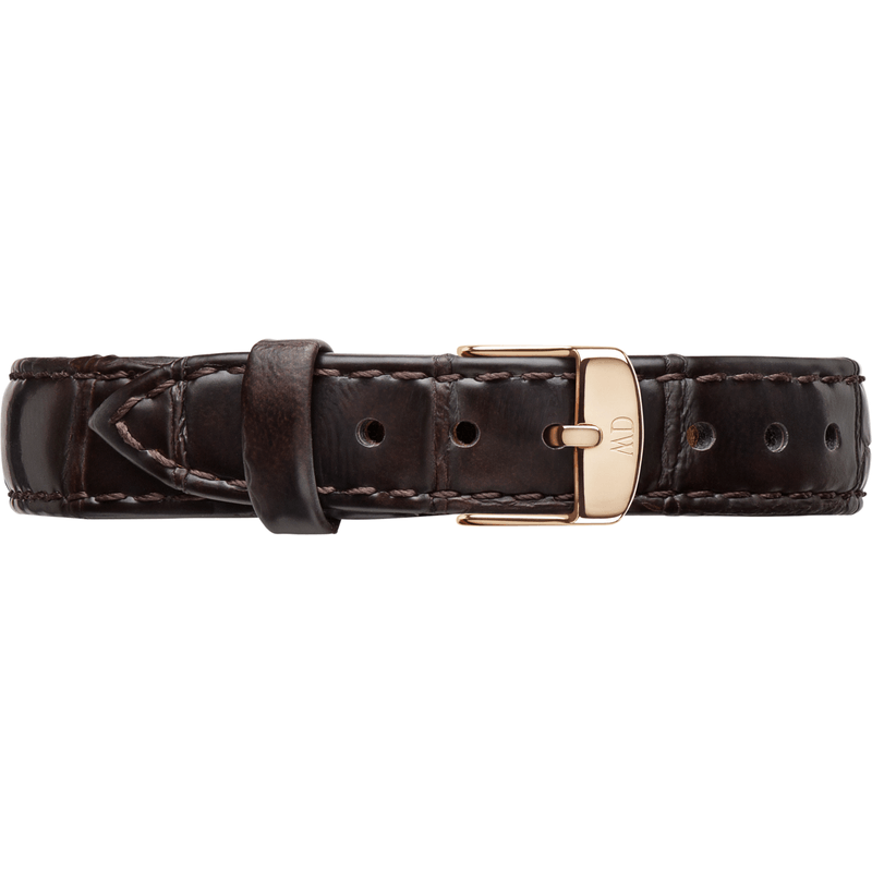 Daniel Wellington Classy York Brown Leather Women's Wristband | Rose Gold 1002DW