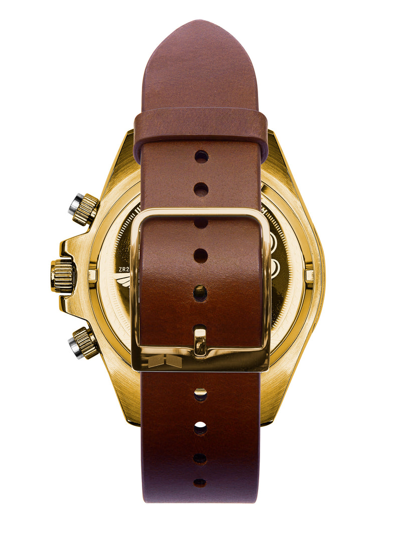 Vestal ZR-2 Italian Leather Watch | Cordovan/Gold/Burgundy