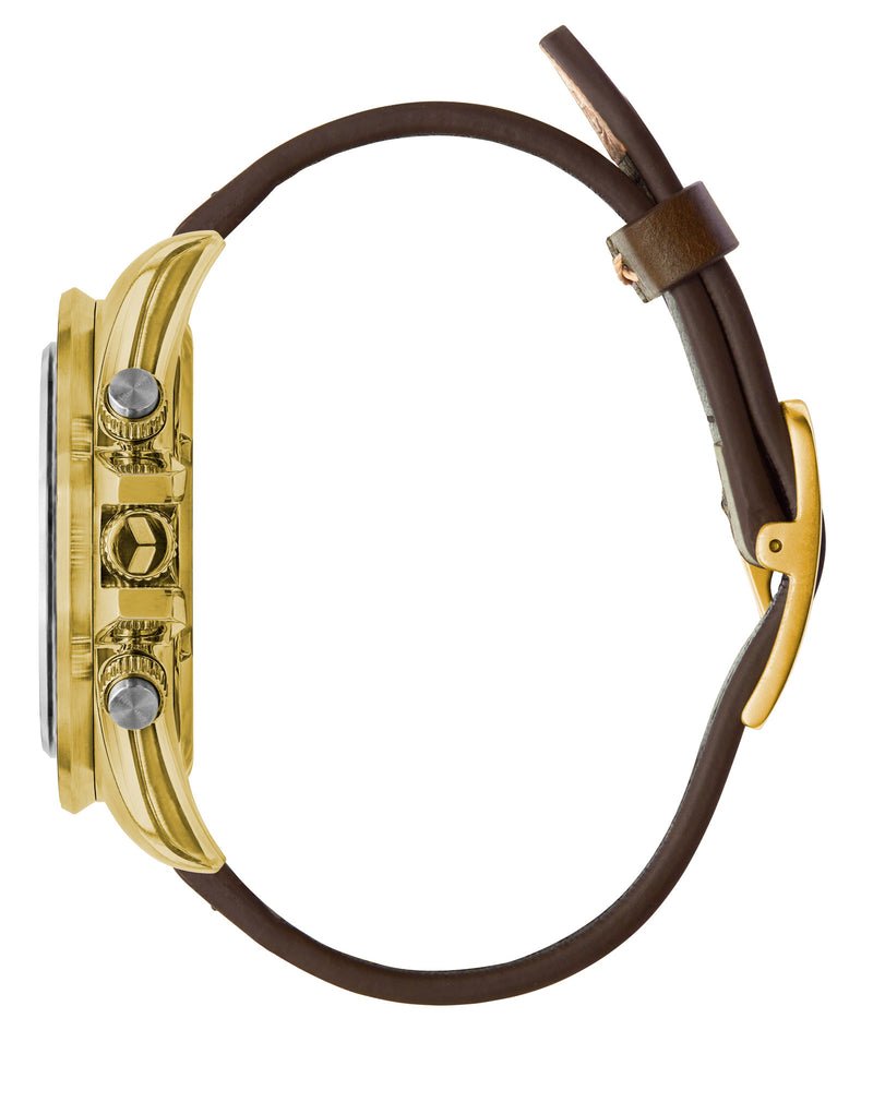 Vestal ZR-2 Italian Leather Watch | Dark Brown/Gold/Burgundy