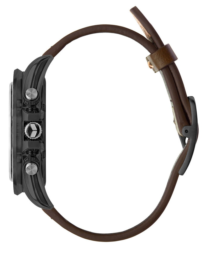 Vestal ZR-2 Italian Leather Watch | Dark Brown/Black/Teal