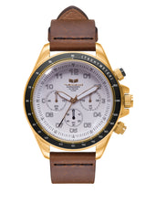 Vestal ZR-2 Italian Leather Watch | Brown/Gold/White