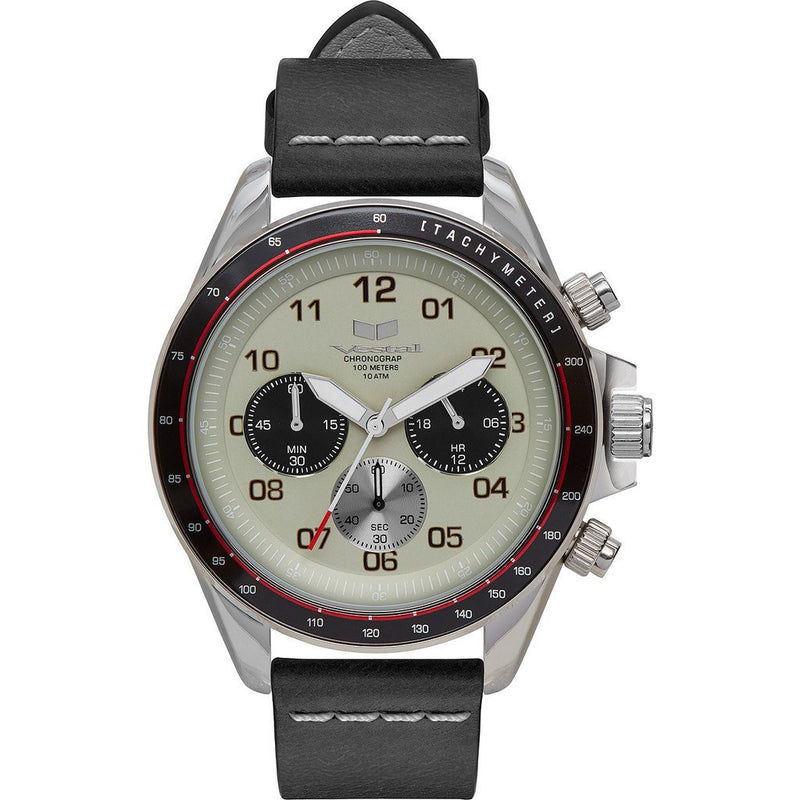 Vestal Zr-2 Leather Watch | Black/Silver/Marine/Silver/Italian Leather ZR2CL03