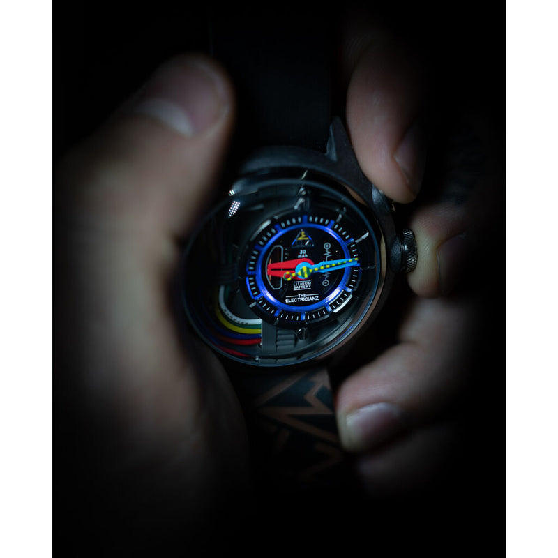 The Electricianz Electric Code watch | Carbon Z Black Leather