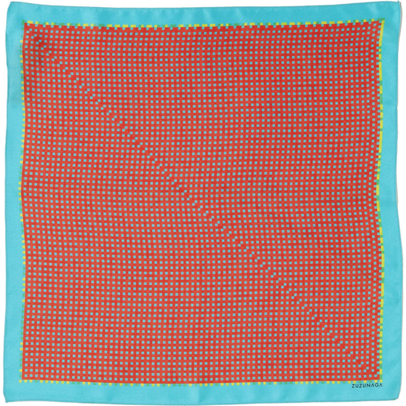 Zuzunaga Diagonal Silk Pocket Square Scarf | Red