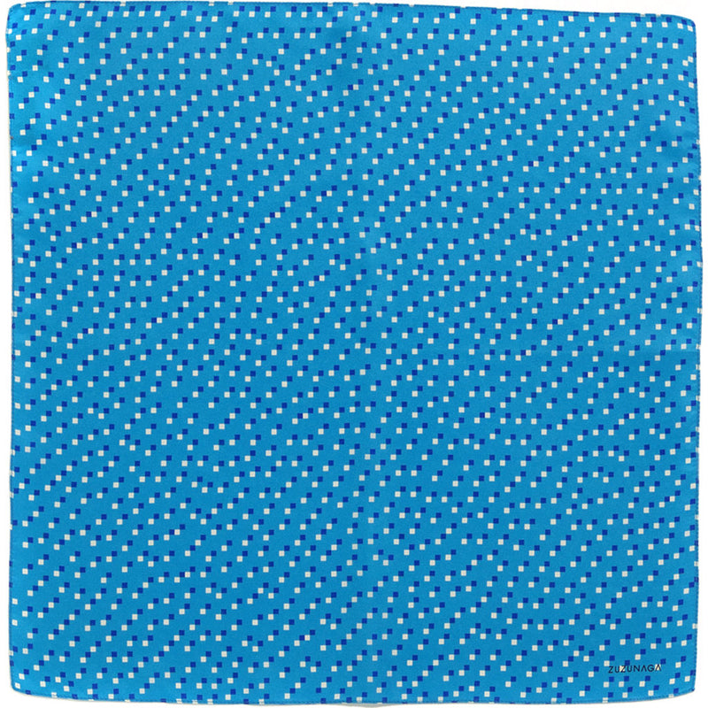 Zuzunaga Life Silk Pocket Square Scarf | Blue