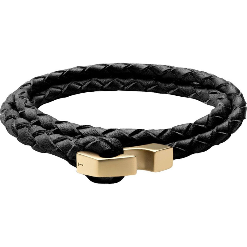 Miansai Matte Gold Plated Ipsum Wrap Bracelet | Black- 101-0081-003