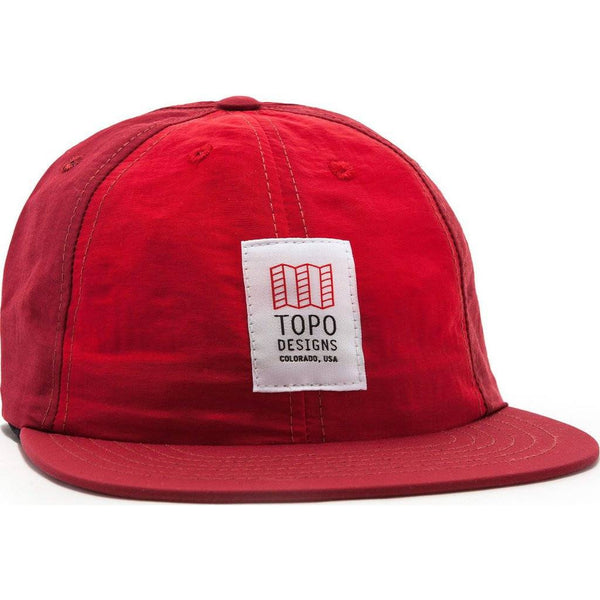 Topo Designs Nylon Ball Cap | Red/Burgundy TDNBC015RD/BG