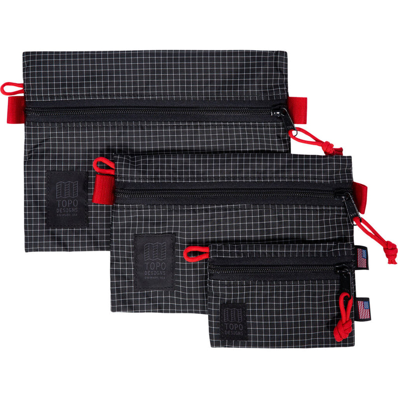 Topo Designs Accessory Bag For Travel & Hiking | Black/ White Ripstop