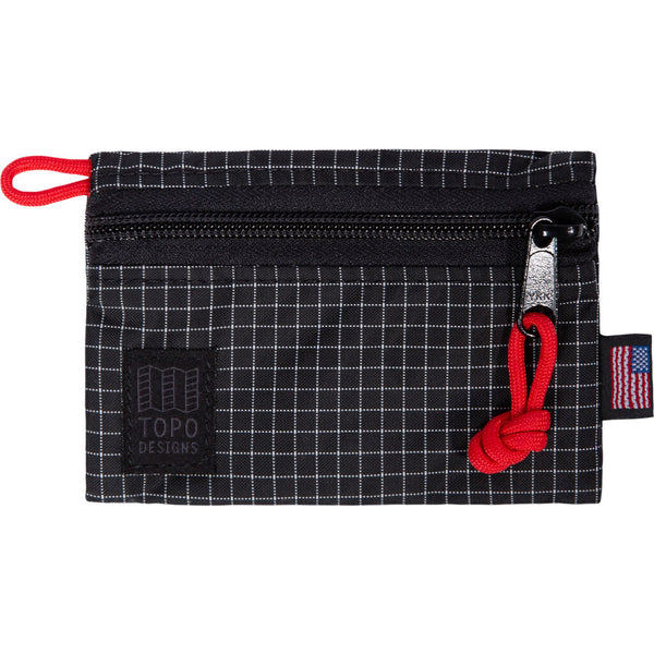 Topo Designs Accessory Bag For Travel & Hiking | Black/ White Ripstop