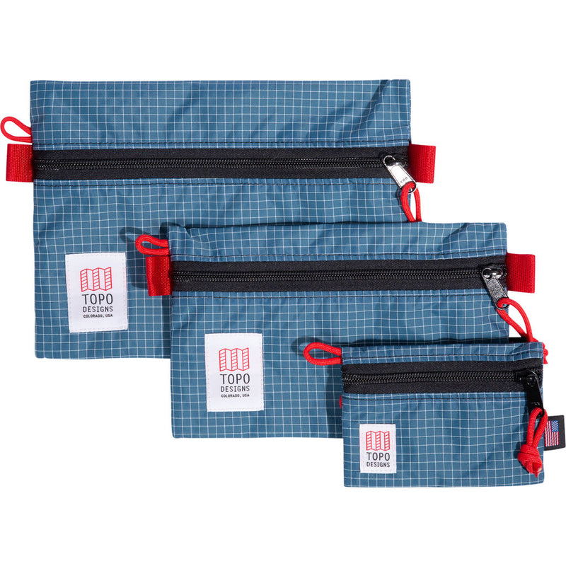 Topo Designs Accessory Bag For Travel & Hiking | Blue/ White Ripstop