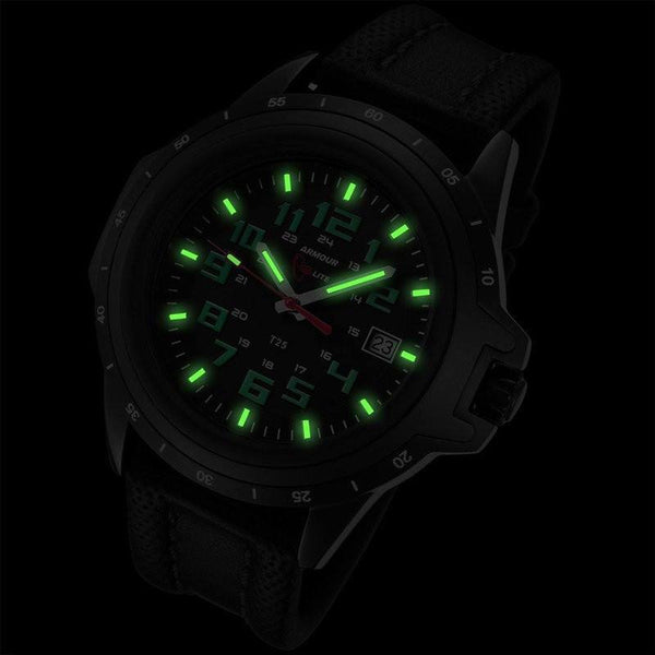 Armourlite ColorBurst Shatterproof Men's Watch Black-Green | Leather AL223