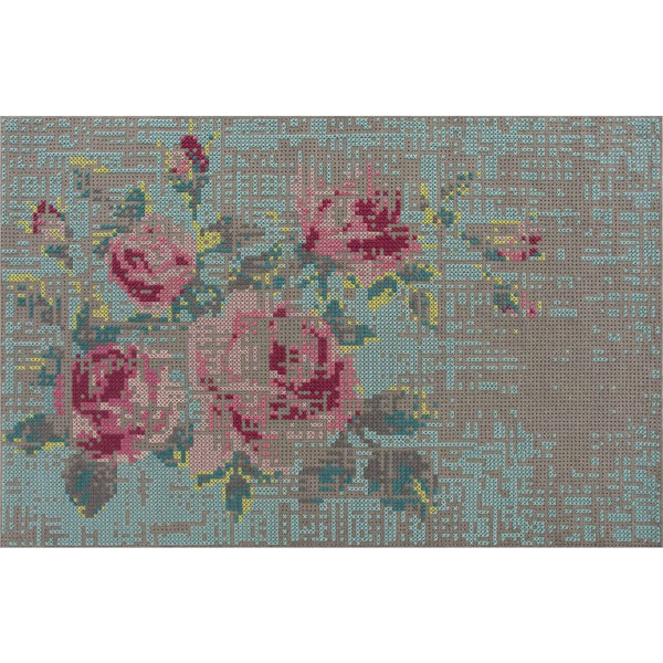 Gan Canevas Flowers Naturales Rug | Dark Gray 02CN21202CL76