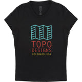 Topo Designs Original Women's Logo Tee Shirt | Black