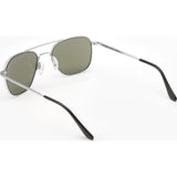 Randolph Engineering Aviator Matte Chrome Sunglasses | Gray Polarized Glass Skull