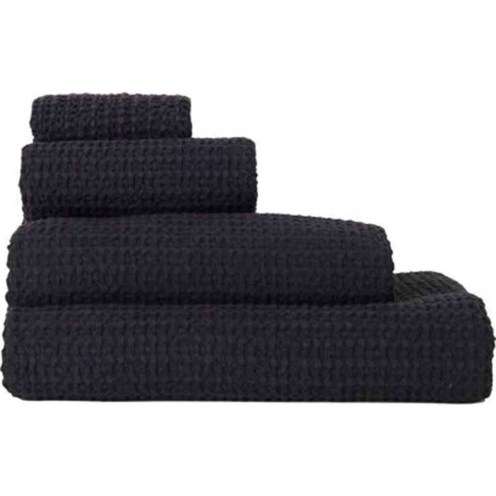 Simple Waffle Towel - Black