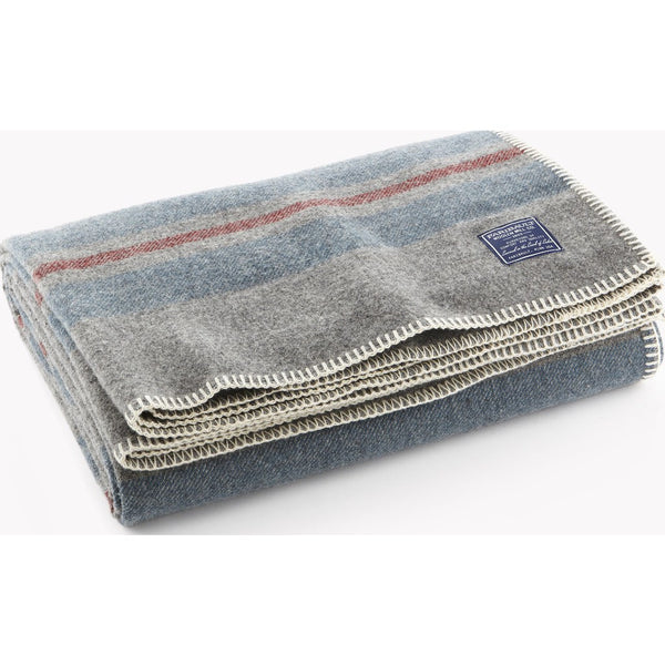 Faribault Cabin Wool Blanket | Gray/Blue/Red 9622 Twin/9615 Queen/9608 King