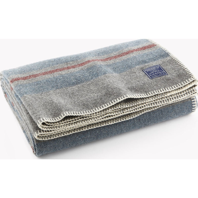 Faribault Cabin Wool Blanket | Gray/Blue/Red 9622 Twin/9615 Queen/9608 King