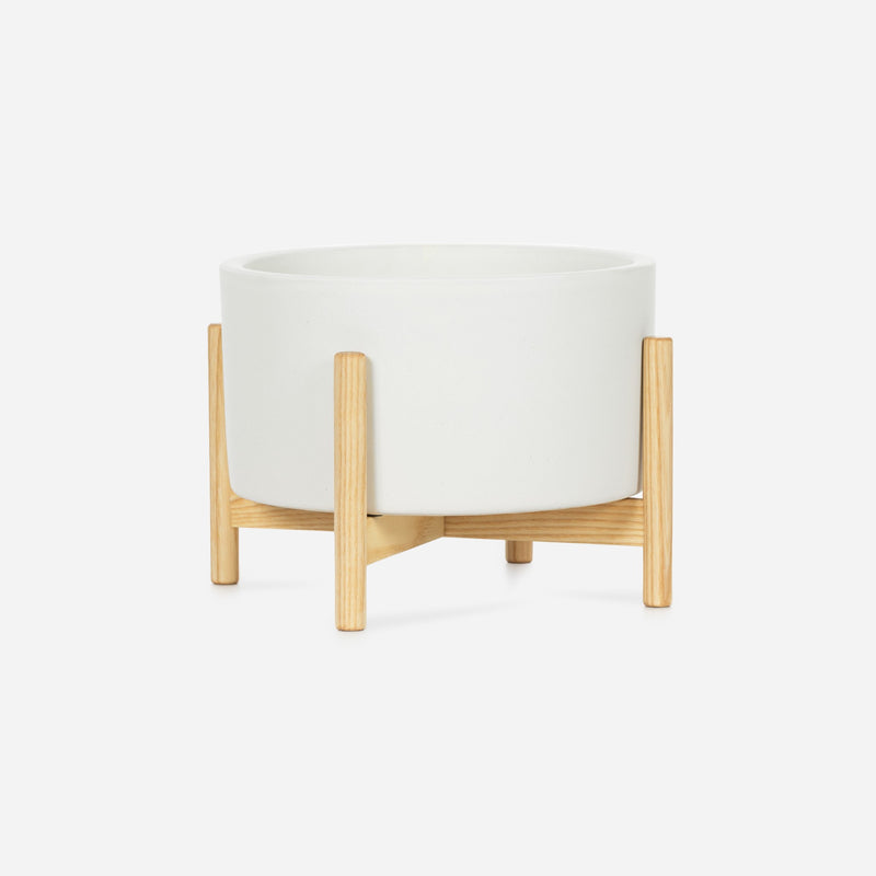 Modernica Ceramic Tabletop Cylinder Planter | White