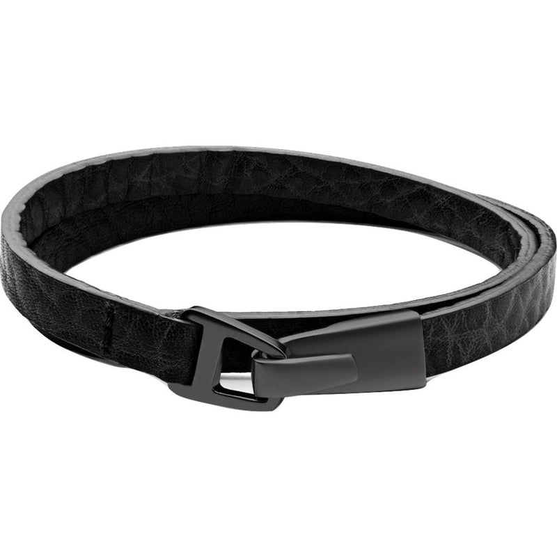 Miansai Matte Black Rhodium Plated Moore Wrap Bracelet | Asphalt- 101-0113-005